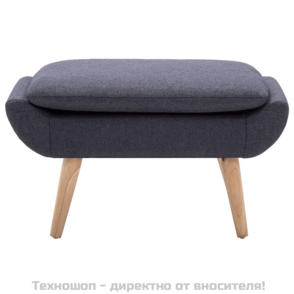 Табуретка, платнена тапицерия, 73x43x42 см, тъмносива