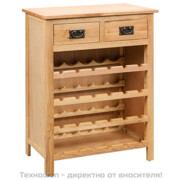 Шкаф за вино, 72x32x90 см, дъбов масив