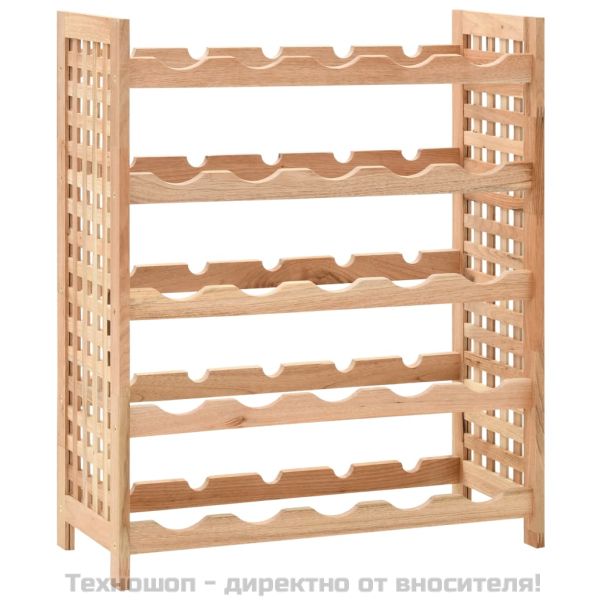 Стойка за вино за 25 бутилки, орех масив, 63x25x73 см