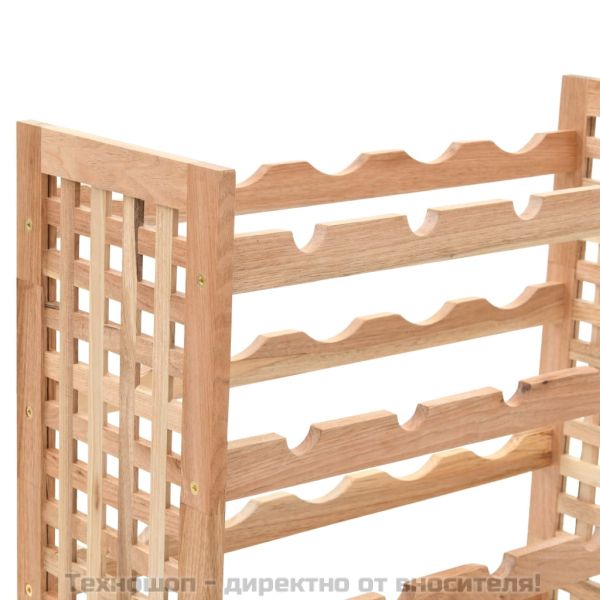 Стойка за вино за 25 бутилки, орех масив, 63x25x73 см