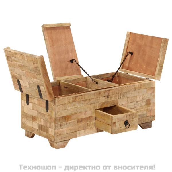 Маса за кафе, мангово дърво масив, 80x40x35 cм