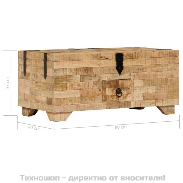 Маса за кафе, мангово дърво масив, 80x40x35 cм