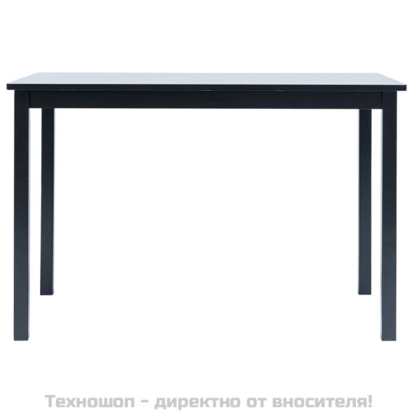 Трапезна маса, черна, 114x71x75 cм, каучуково дърво масив