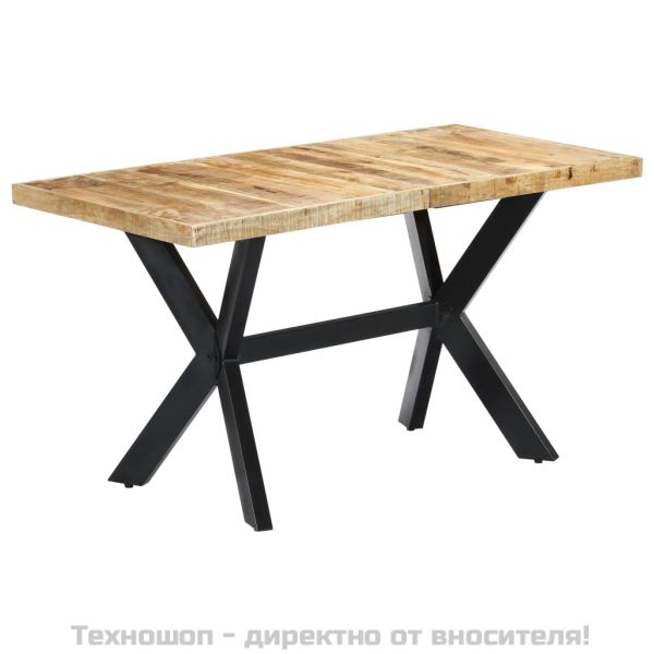 Трапезна маса, 140x70x75 cм, грубо мангово дърво масив