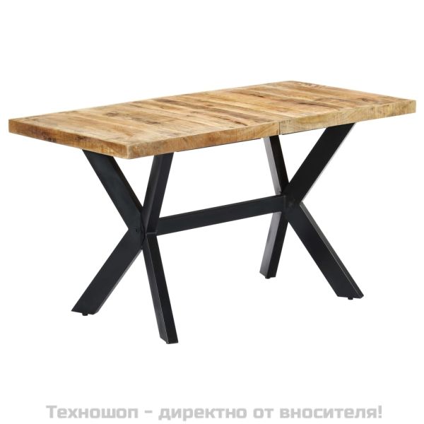 Трапезна маса, 140x70x75 cм, грубо мангово дърво масив