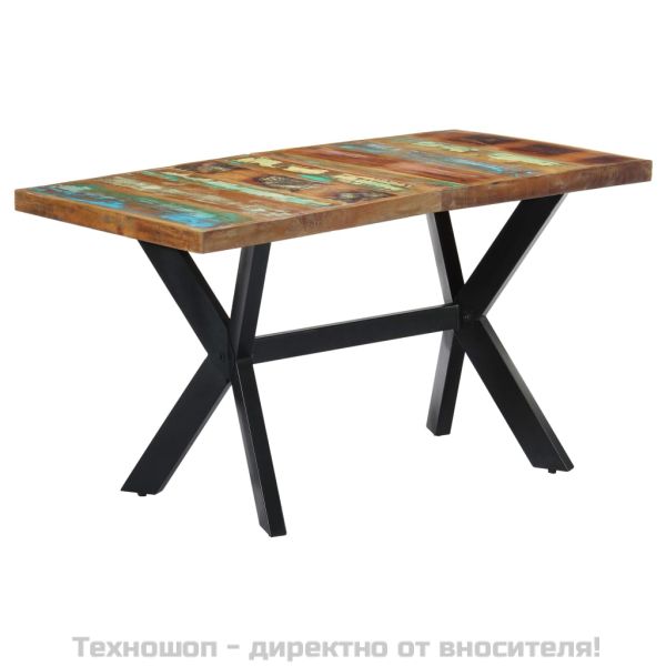 Трапезна маса, 140x70x75 cм, регенерирано дърво масив