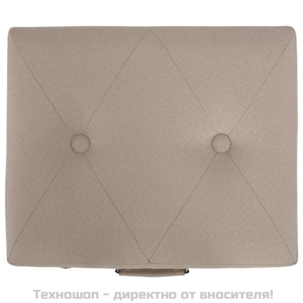 Табуретка за съхранение, 40 см, бежова, текстил