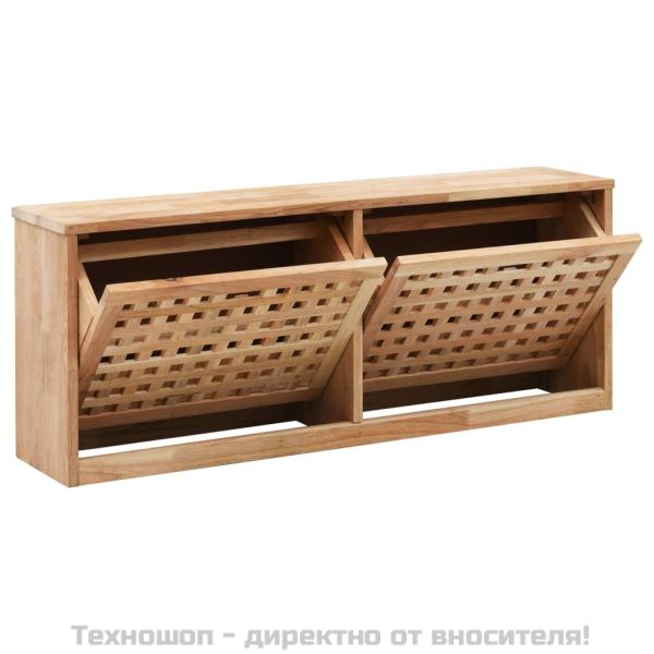 Пейка за съхранение на обувки, 94x20x38 см, орех масив