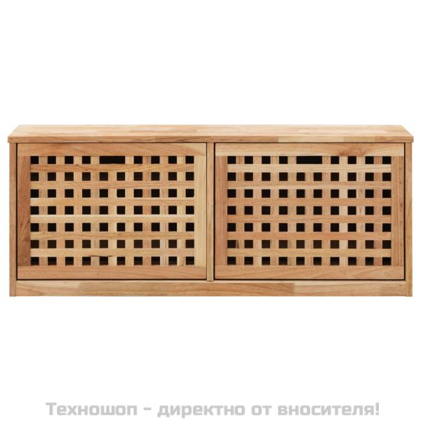Пейка за съхранение на обувки, 94x20x38 см, орех масив