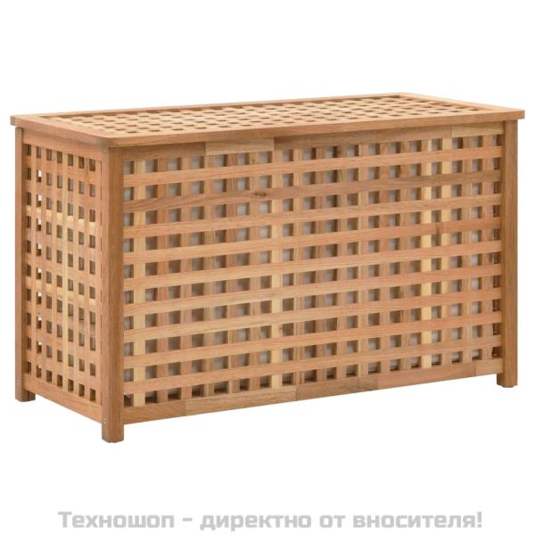 Кош за пране, 77,5x37,5x46,5 см, орехова дървесина масив