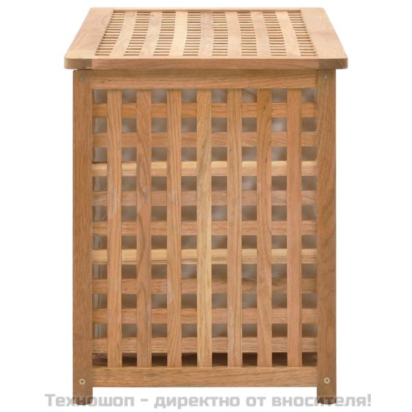 Кош за пране, 77,5x37,5x46,5 см, орехова дървесина масив