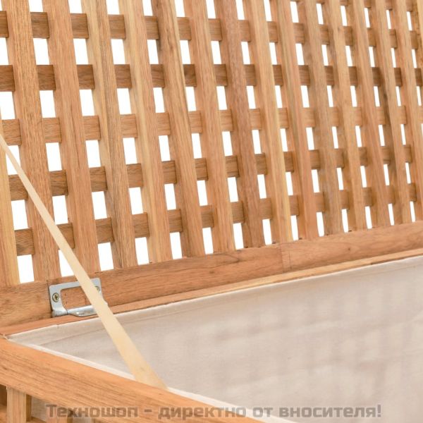 Кош за пране, 77,5x37,5x46,5 см, орехова дървесина масив