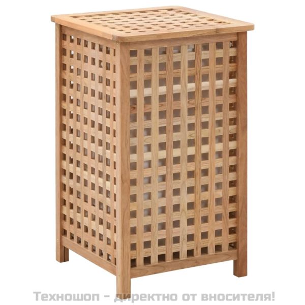 Кош за пране 39x39x65 см масивно орехово дърво