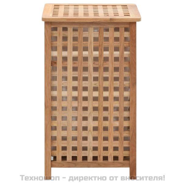 Кош за пране 39x39x65 см масивно орехово дърво