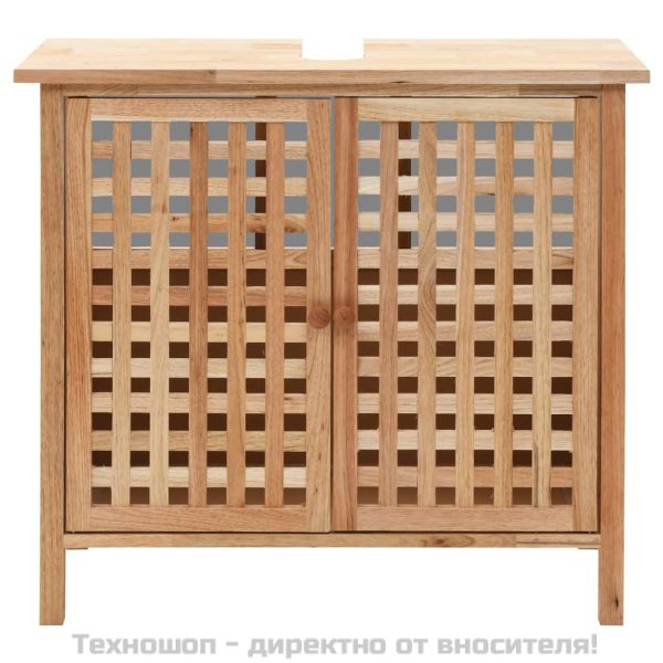 Шкаф за мивка с огледало, масивно орехово дърво