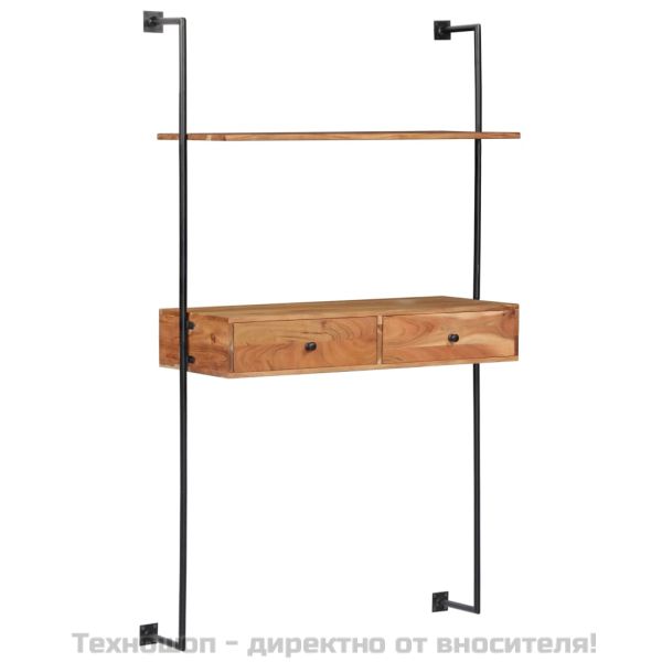 Бюро за стена, 90x40x170 см, акациево дърво масив