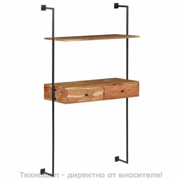 Бюро за стена, 90x40x170 см, акациево дърво масив