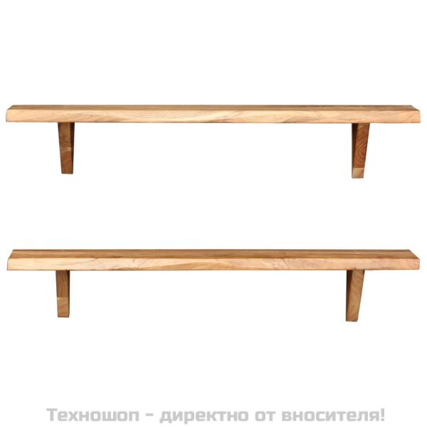 Рафтове за стена, 2 бр, 90x20x18 см, акация масив