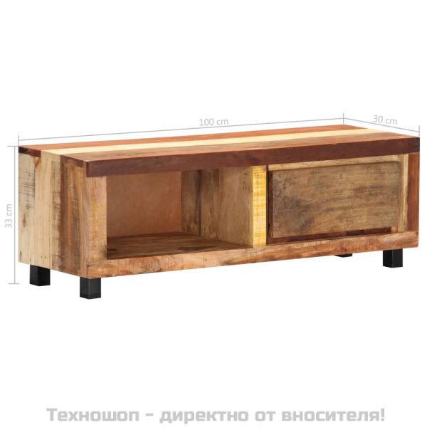 ТВ шкаф, 100x30x33 cм, регенерирано дърво масив