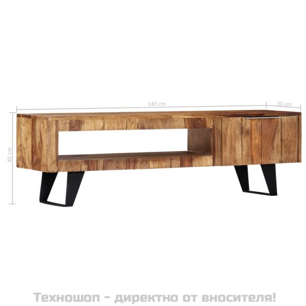 ТВ шкаф, 140x30x40 см, акациево дърво масив