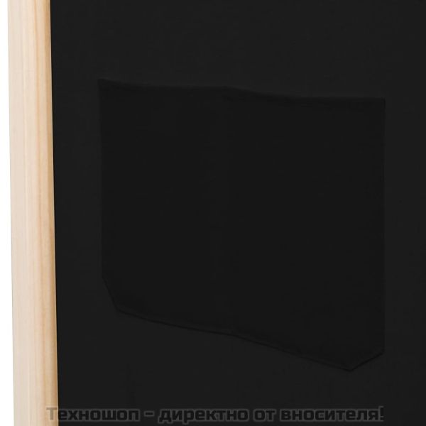 Параван за стая, 3 панела, черен, 120x170x4 cм, текстил