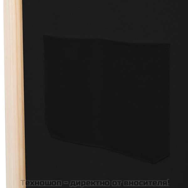 Параван за стая, 6 панела, черен, 240х170х4 cм, текстил