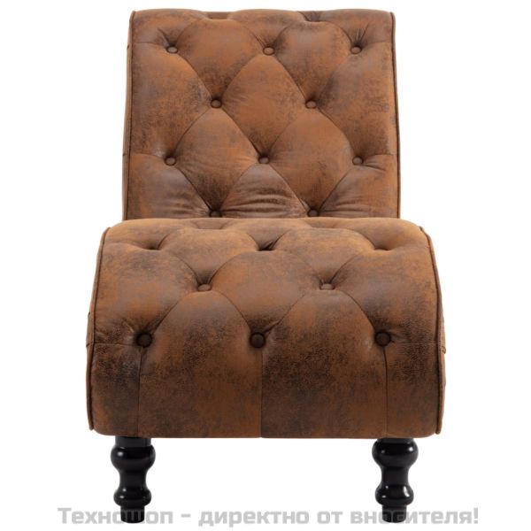 Кушетка, кафява, изкуствен велур