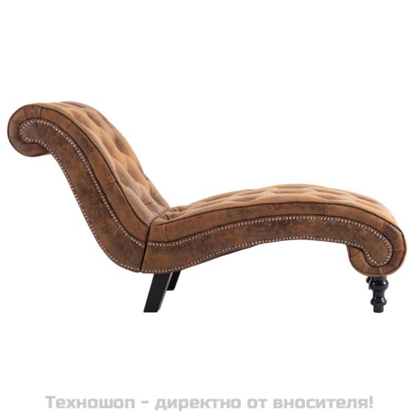 Кушетка, кафява, изкуствен велур