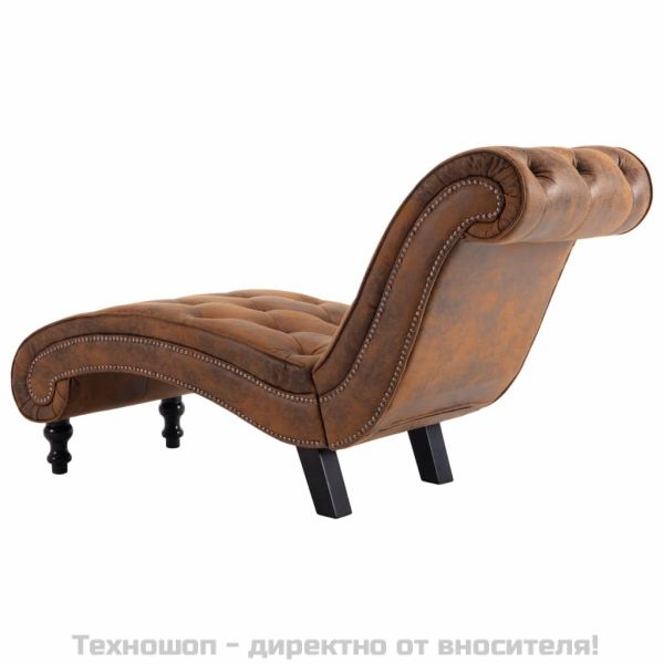 Кушетка, кафява, изкуствен велур