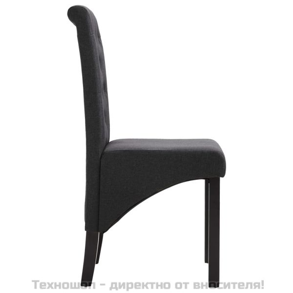 Трапезни столове, 2 бр, тъмносиви, текстил