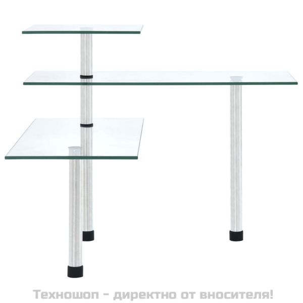 3-етажен ъглов кухненски рафт, закалено стъкло