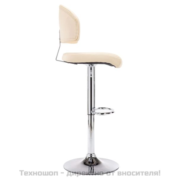 Бар табуретки, 2 бр, кремави, изкуствена кожа