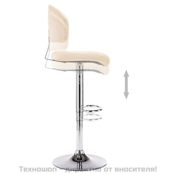 Бар табуретки, 2 бр, кремави, изкуствена кожа