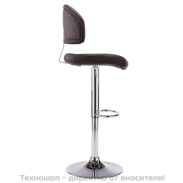 Бар табуретки, 2 бр, кафяви, изкуствена кожа