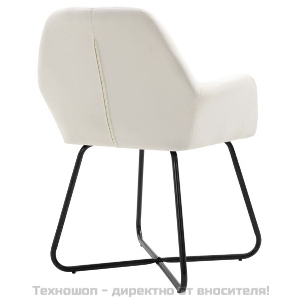 Трапезни столове, 2 бр, кремави, текстил