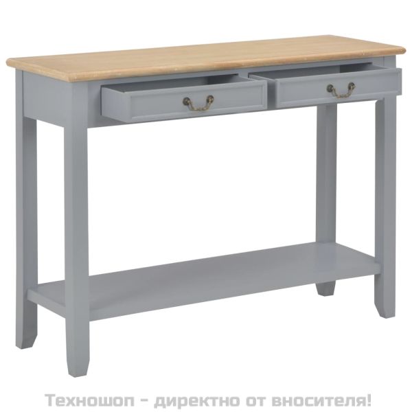 Конзолна маса, сива, 110x35x80 cм, дърво