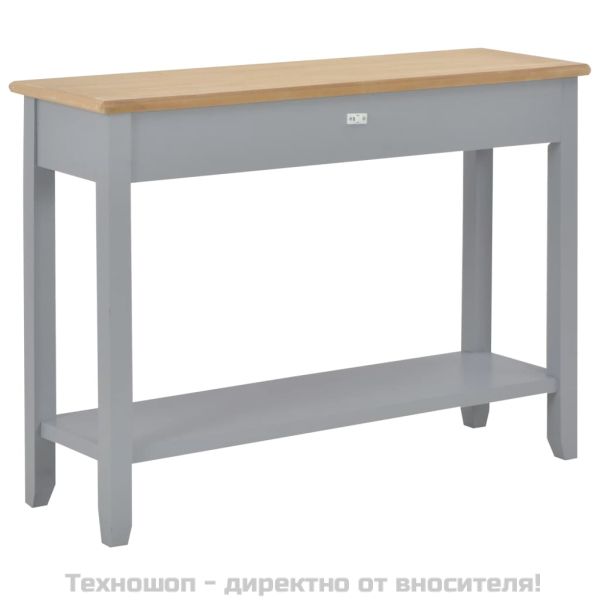 Конзолна маса, сива, 110x35x80 cм, дърво