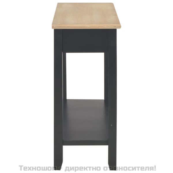 Конзолна маса, черна, 110x35x80 cм, дърво
