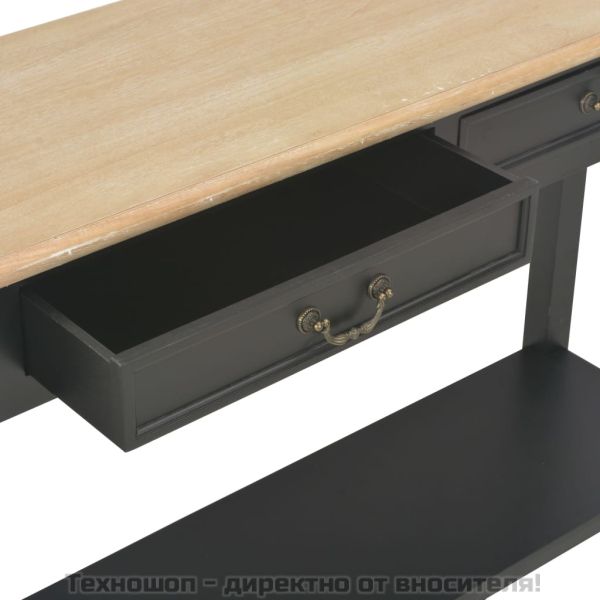 Конзолна маса, черна, 110x35x80 cм, дърво