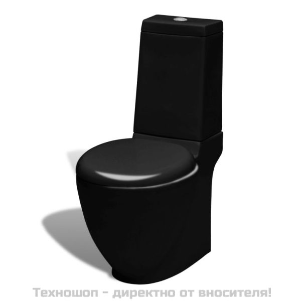 Комплект стояща тоалетна и биде, черна, керамика