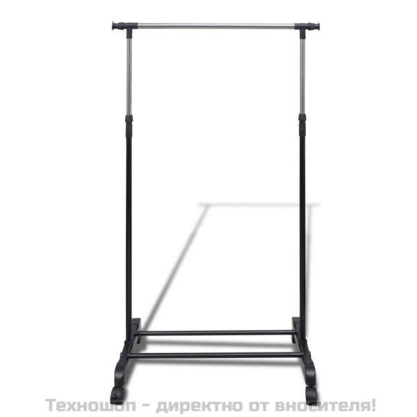 Регулируеми стойки за дрехи, 2 бр, 1 релса