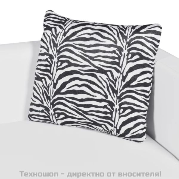 Комплект дивани, 2 и 3-местен, изкуствена кожа, бял