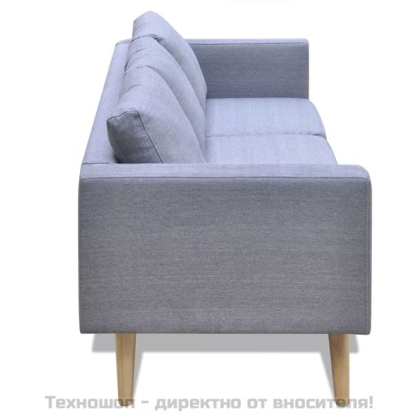 Комплект дивани, 2- и 3- местен, тапицерия от плат, светлосив