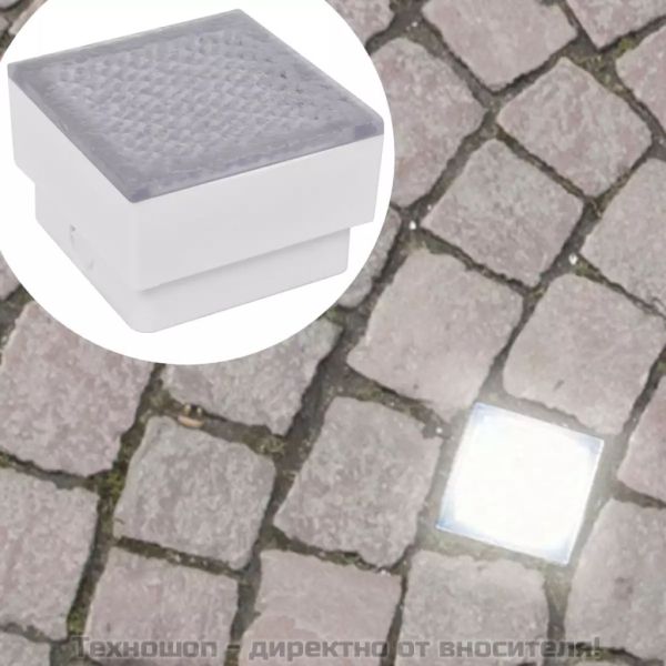 LED осветителни тела за вграждане в земя, 12 бр, 100x100x68 мм