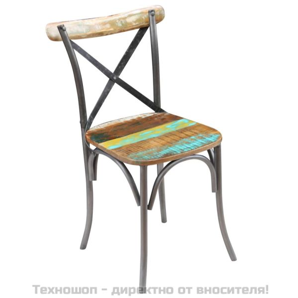 Трапезни столове, 4 бр, регенерирано дърво масив