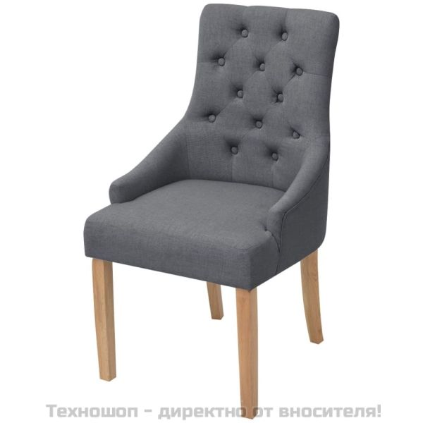 Трапезни столове, 4 бр, тъмносиви, текстил