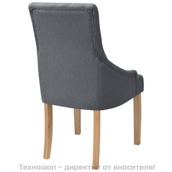 Трапезни столове, 4 бр, тъмносиви, текстил