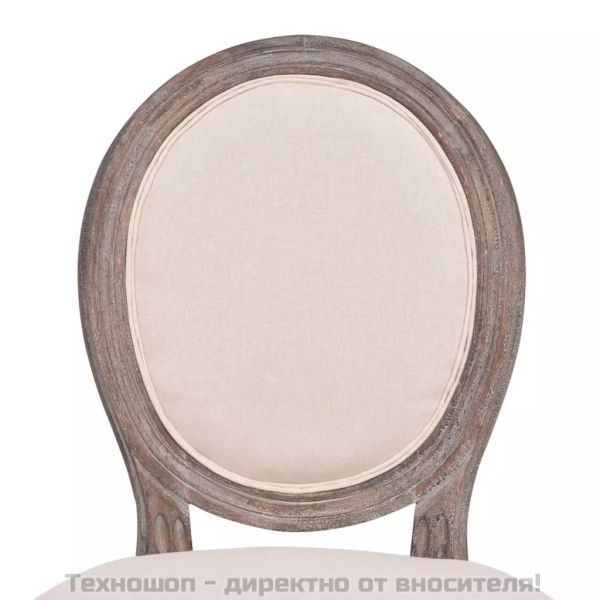 Трапезни столове, 6 бр, кремави, текстил