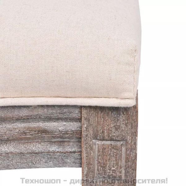 Трапезни столове, 6 бр, кремави, текстил