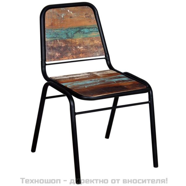 Трапезни столове, 4 бр, регенерирано дърво масив